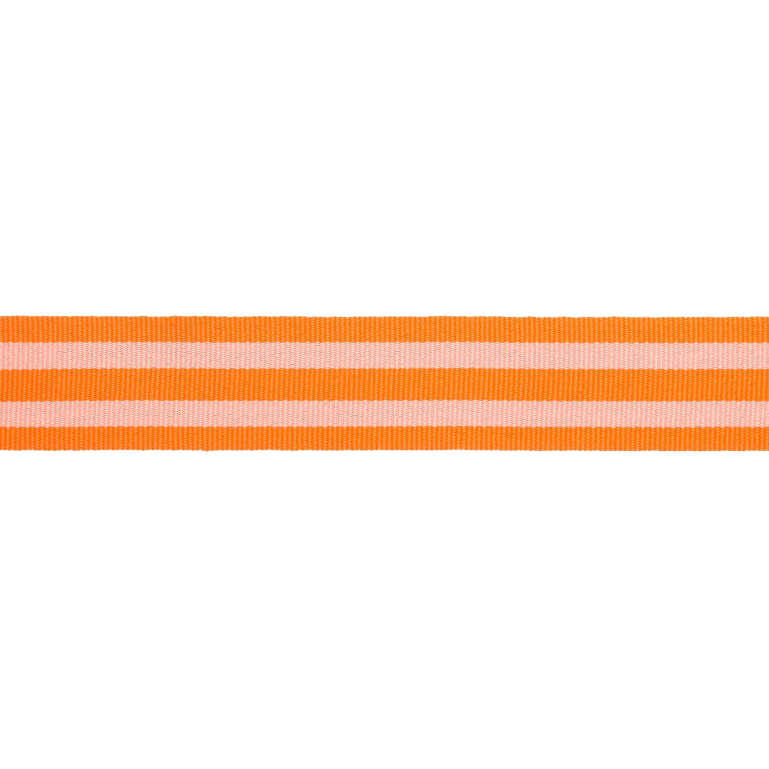 Webband Duo Streifen, 100% Polyester, Neon Rot-Rosa, 25 mm x 3 m Bild 2