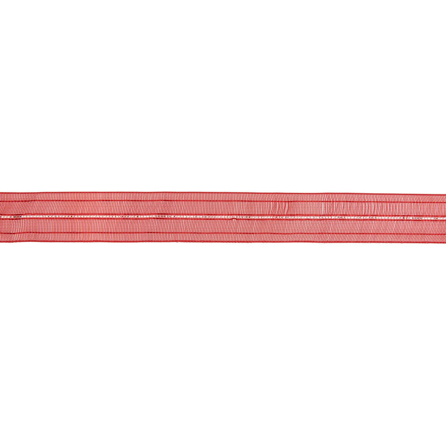 Organzaband Grob, Rot-Silber, 16 mm x 3 m Bild 2