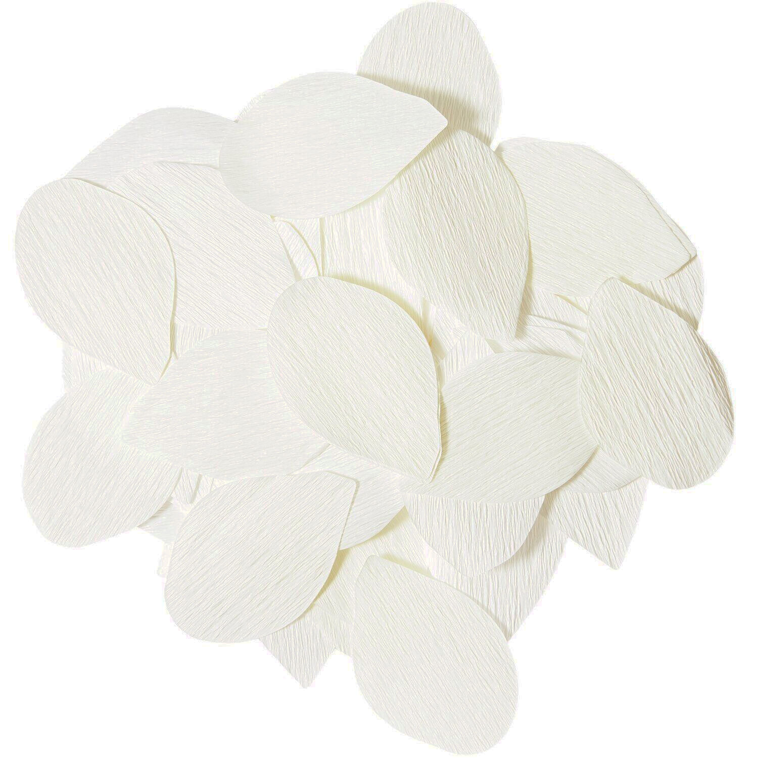 Krepp-Konfetti Rosenbltter, Wei, 20 g