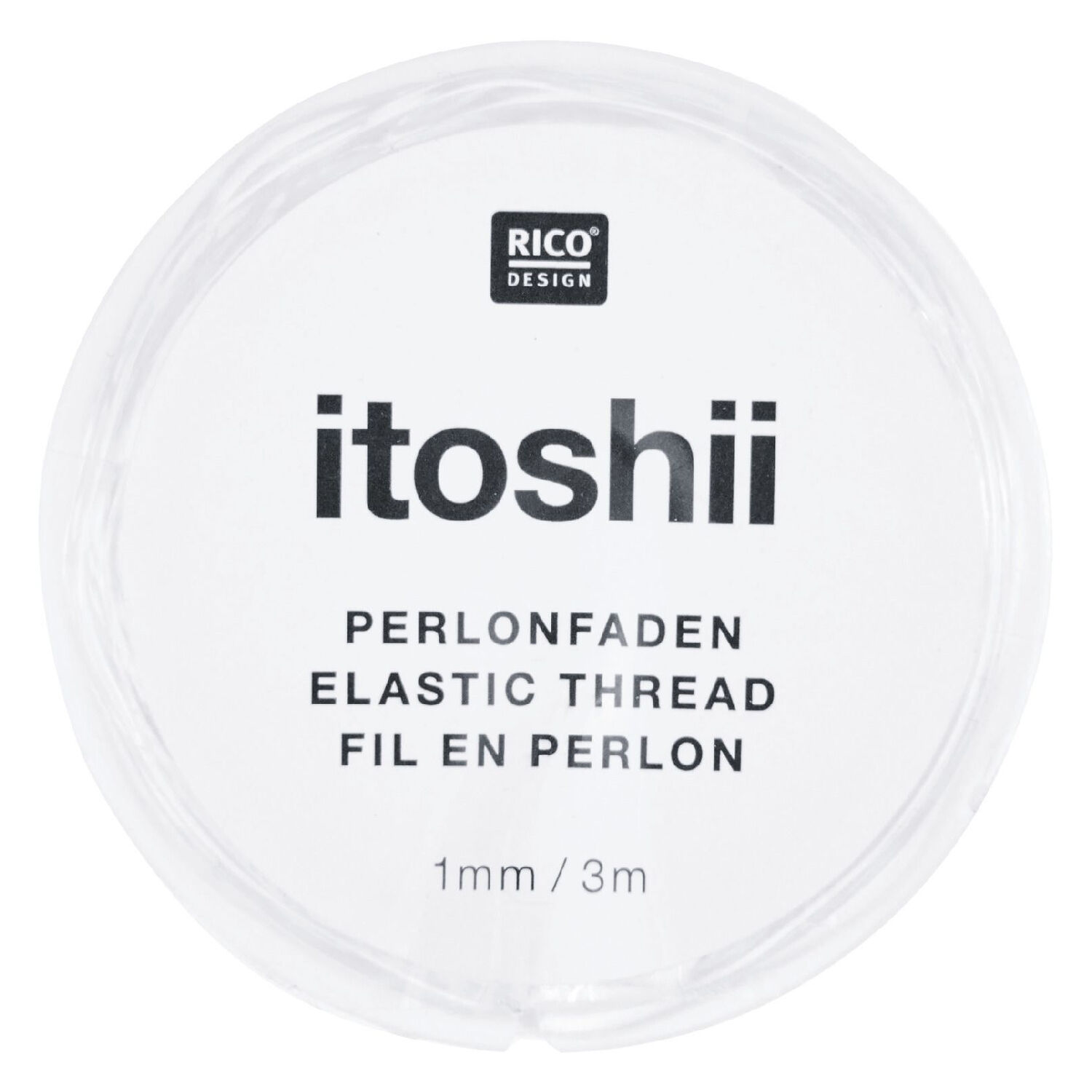 Elastischer Perlonfaden transparent, 1 mm x 3 m