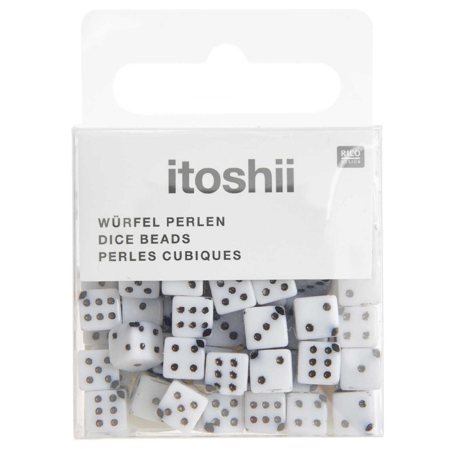 Kunststoff-Perlen Itoshii, Wrfel, 6 x 6 x 6 mm, 96 Stk, Classic Wei Bild 2