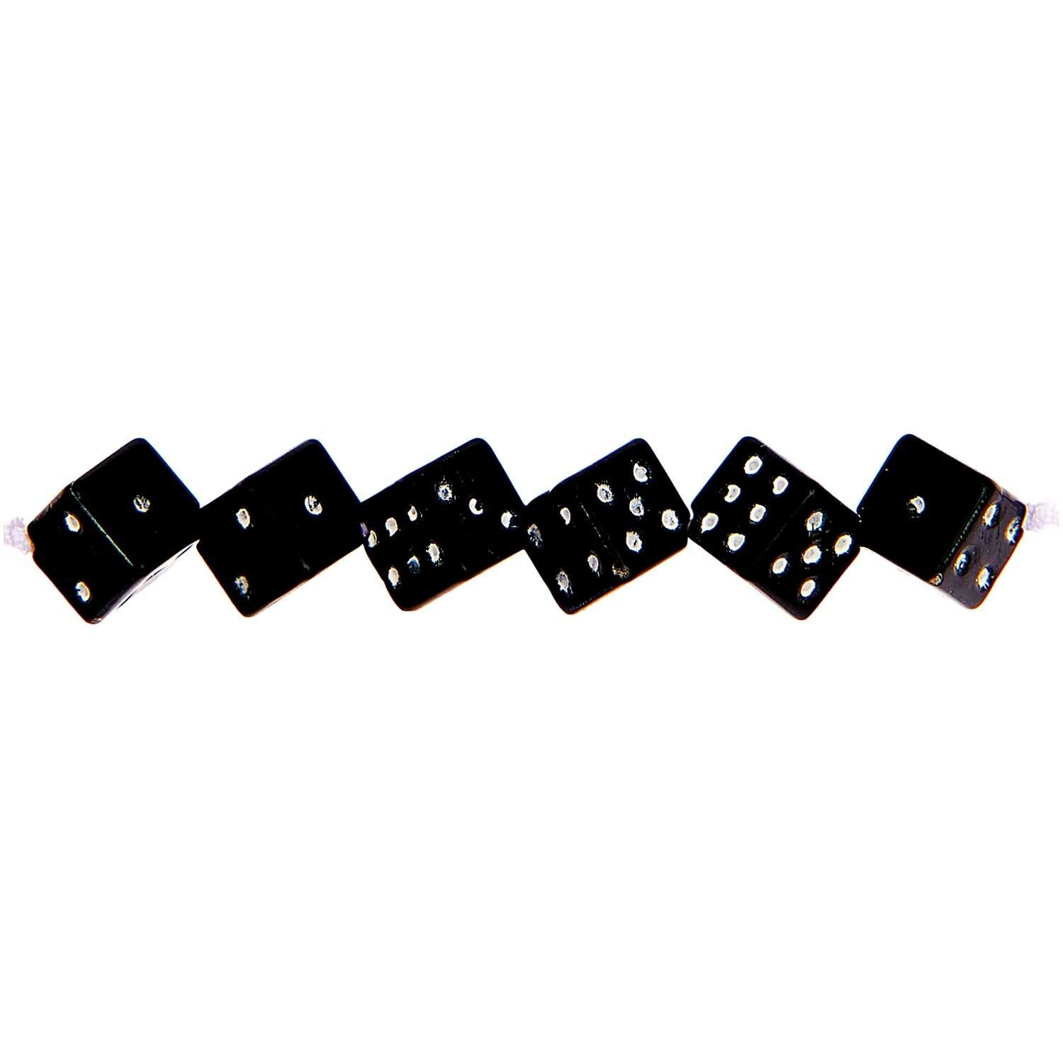 Kunststoff-Perlen Itoshii, Wrfel, 6 x 6 x 6 mm, 96 Stk, Classic Schwarz