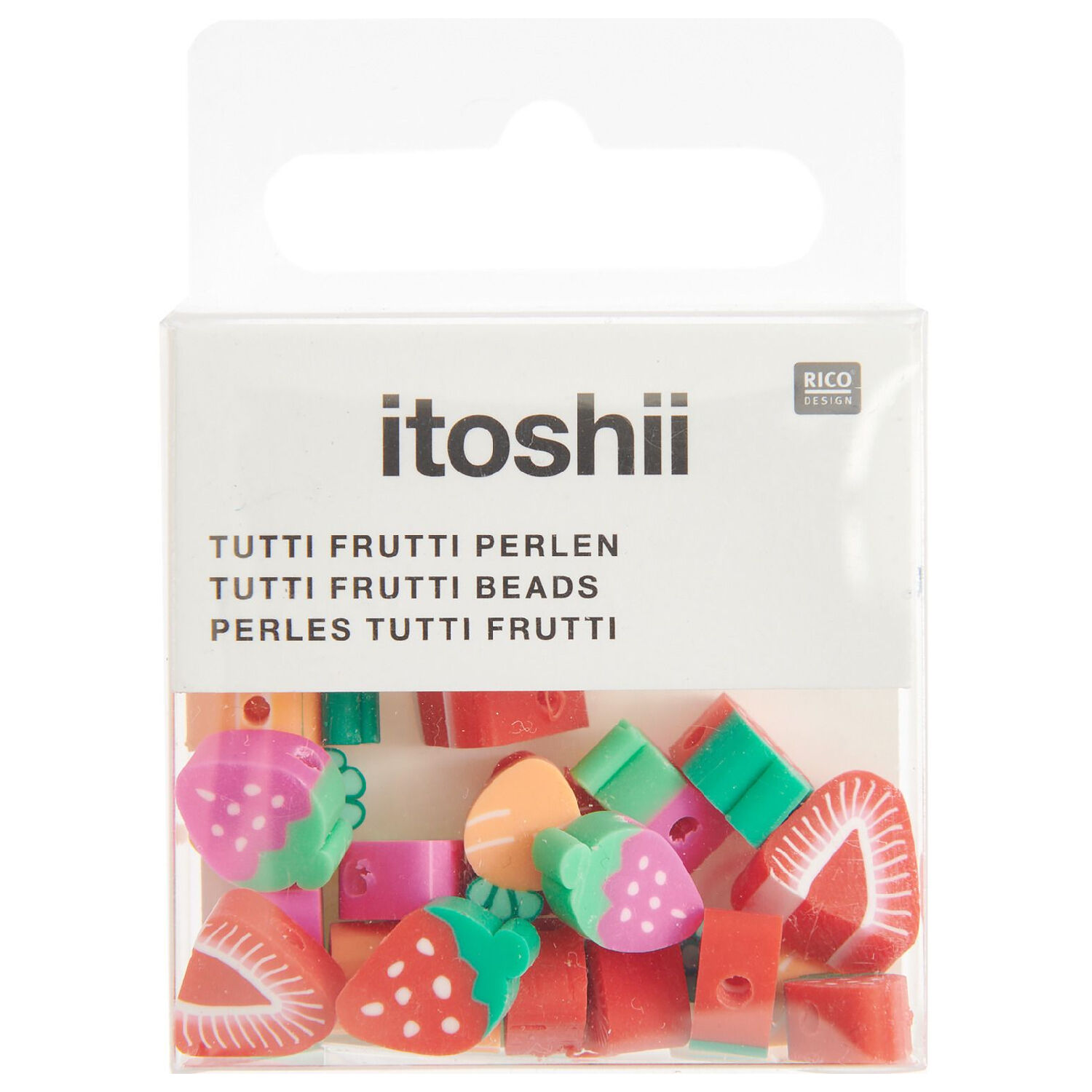 Kunststoff-Perlen Itoshii, Erdbeeren, 11 mm, 20 Stk Bild 2
