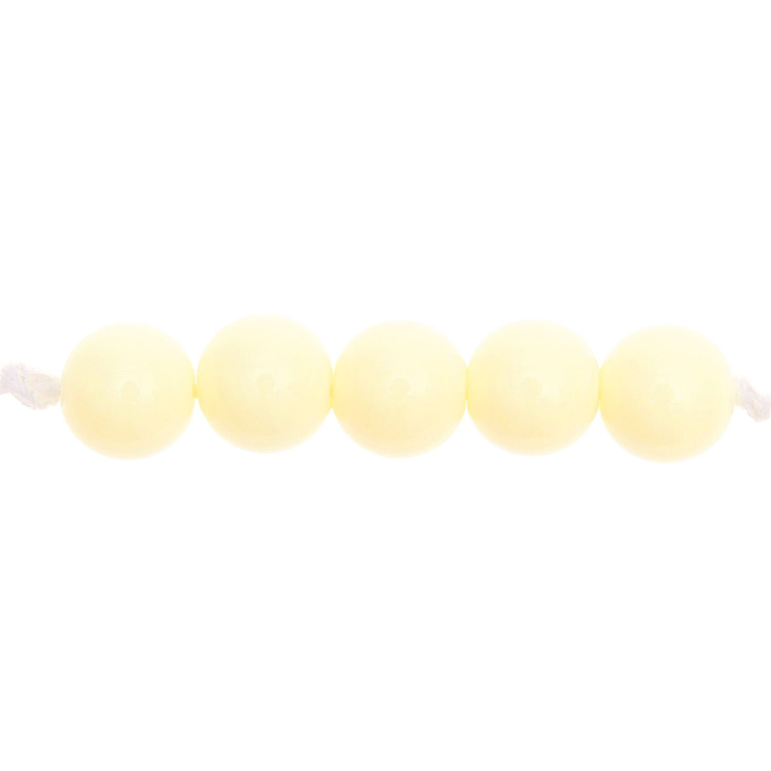 Kunststoff-Perlen, Itoshii, rund, 10 mm, 24 Stk, Off White