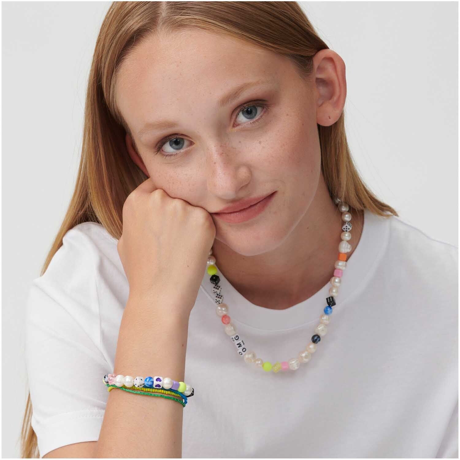 Kunststoff-Perlen, Itoshii, rund, 8 mm, 48 Stk, Tie-dye Farbmix Bild 3