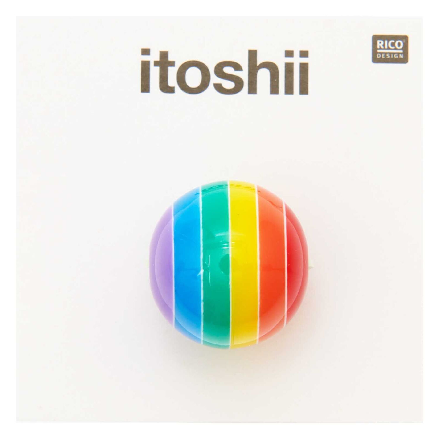 Kunststoff-Perle, Itoshii, rund, gestreift, 18 mm, 1 Stk, Regenbogen Bild 3
