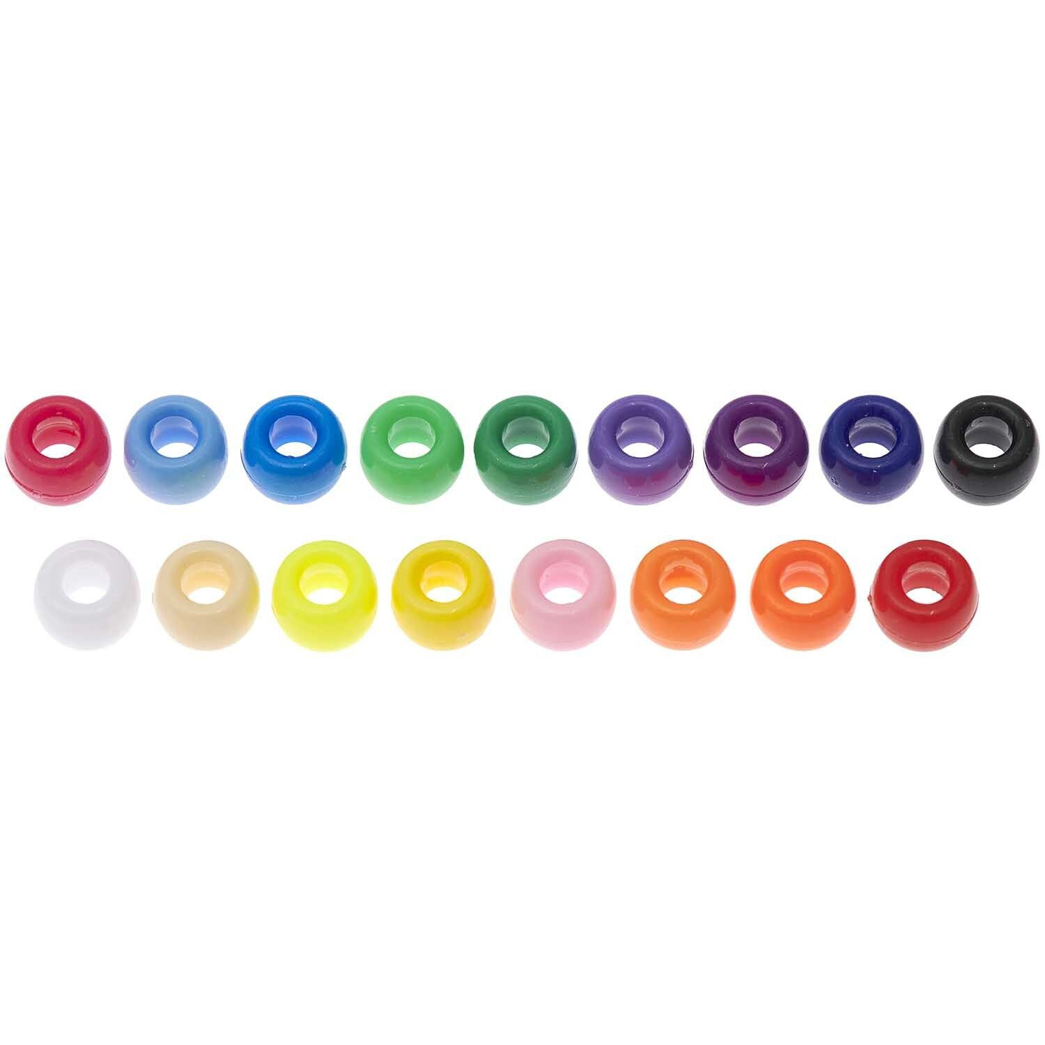 Kunststoff Groloch-Perlen, Itoshii Ponii, rund, 9 x 6 mm, 400 Stk, Bunt