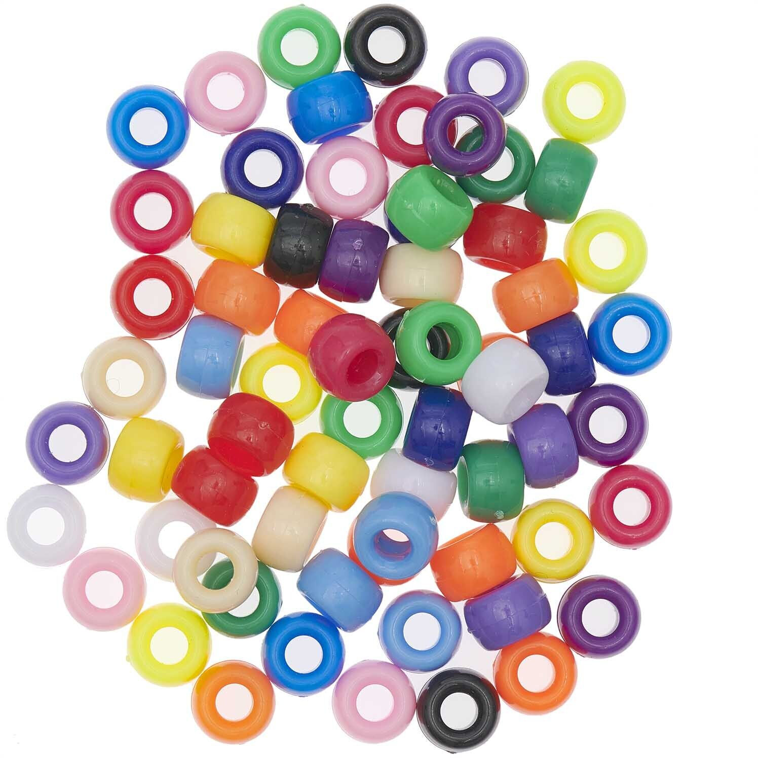 Kunststoff Groloch-Perlen, Itoshii Ponii, rund, 9 x 6 mm, 400 Stk, Bunt Bild 2