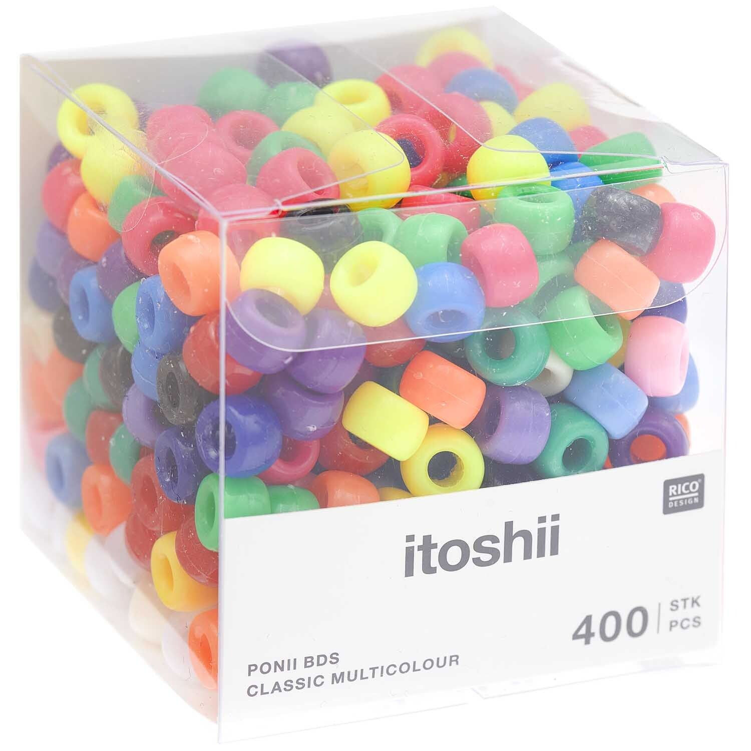 Kunststoff Groloch-Perlen, Itoshii Ponii, rund, 9 x 6 mm, 400 Stk, Bunt Bild 3
