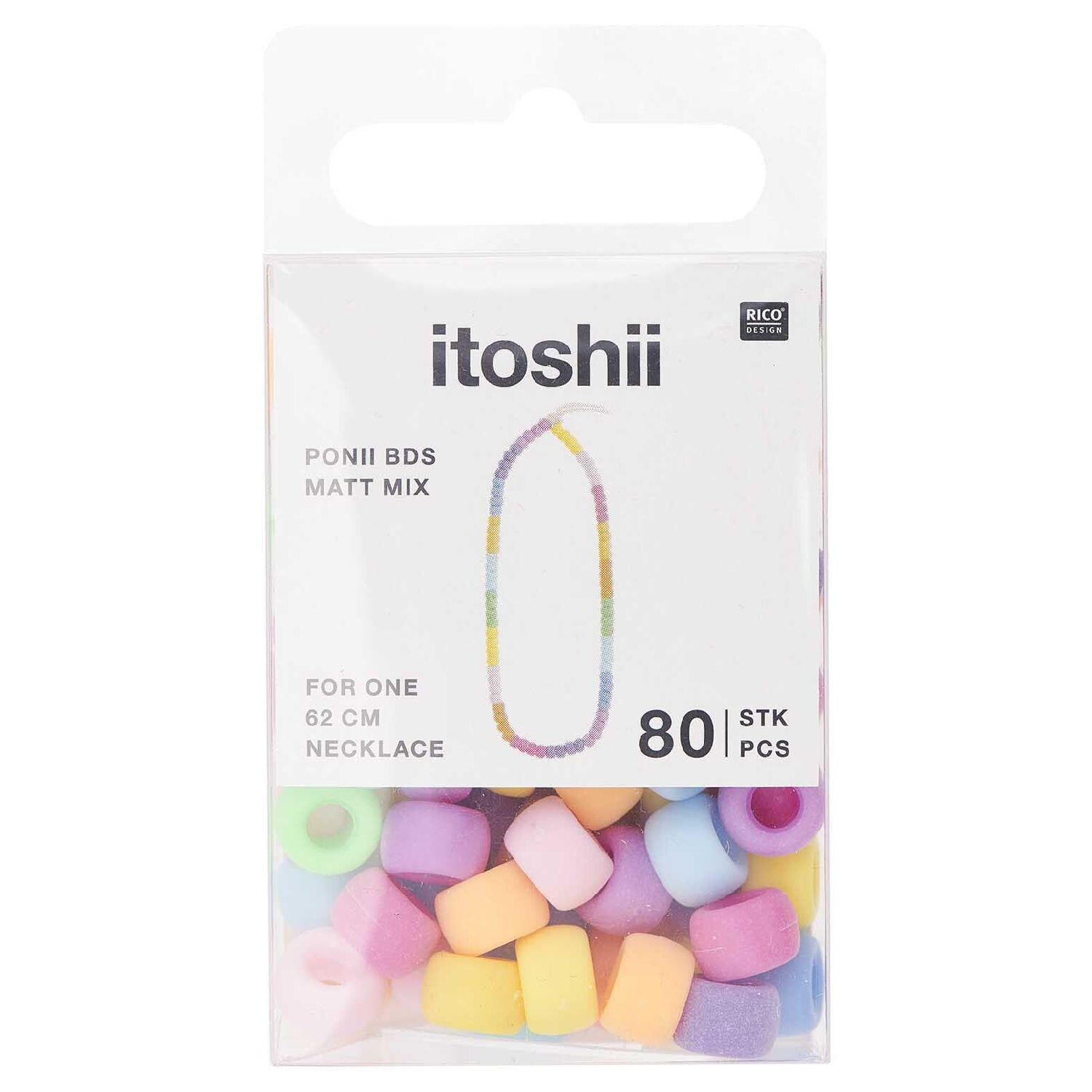 Kunststoff Groloch-Perlen, Itoshii Ponii, rund, 9 x 6 mm, 80 Stk, Matt Mix Bild 3