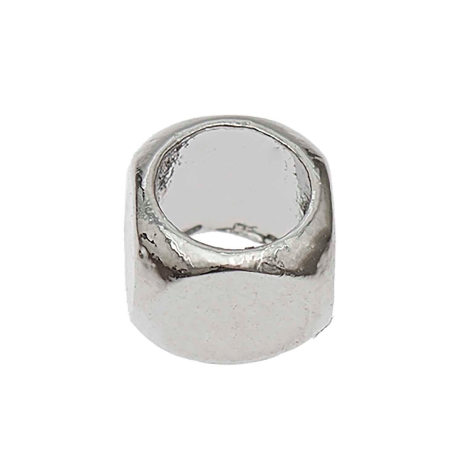 Metall Groloch-Perlen, Itoshii Ponii, Wrfel, 5 x 5 mm, 20 Stk, Silber Bild 3
