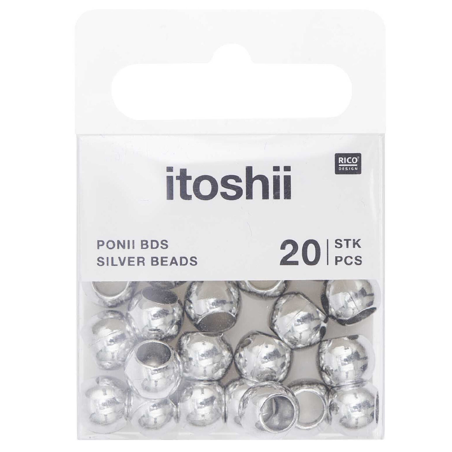 Metall Groloch-Perlen, Itoshii Ponii, Perle, 9 x 7 mm, 20 Stk, Silber Bild 3