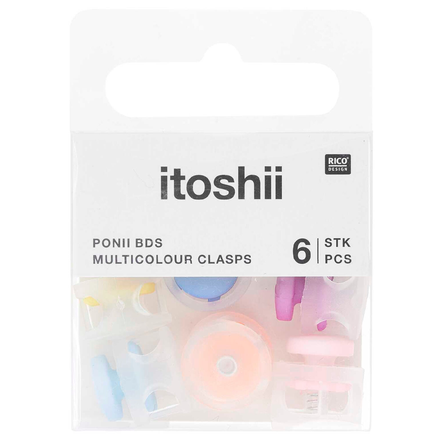 Kunststoff-Verschluss, Itoshii Ponii, 14 x 9 mm, 6 Stk, Bunt Bild 3