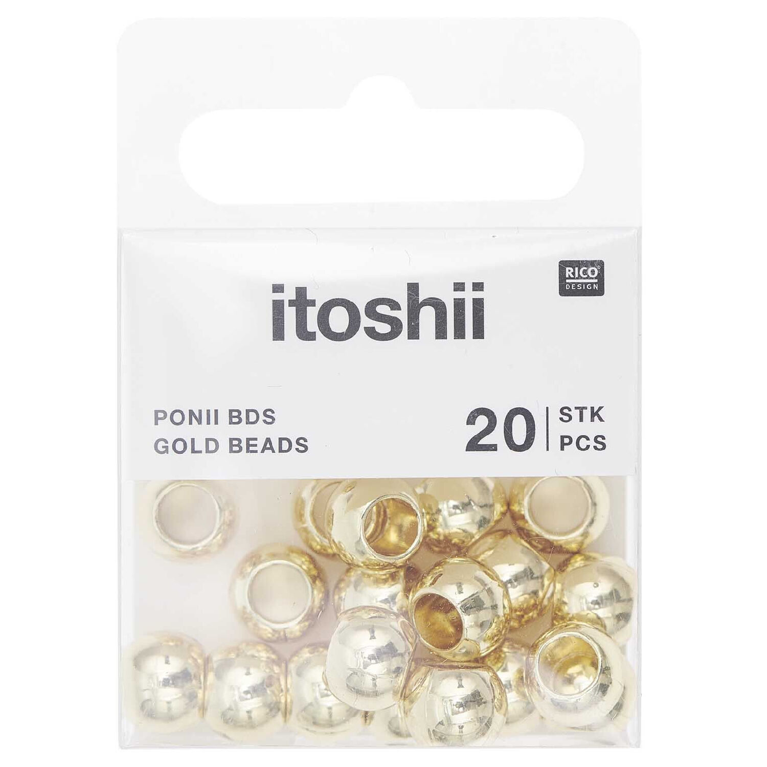 Metall Groloch-Perlen, Itoshii Ponii, Perle, 9 x 7 mm, 20 Stk, Gold Bild 3