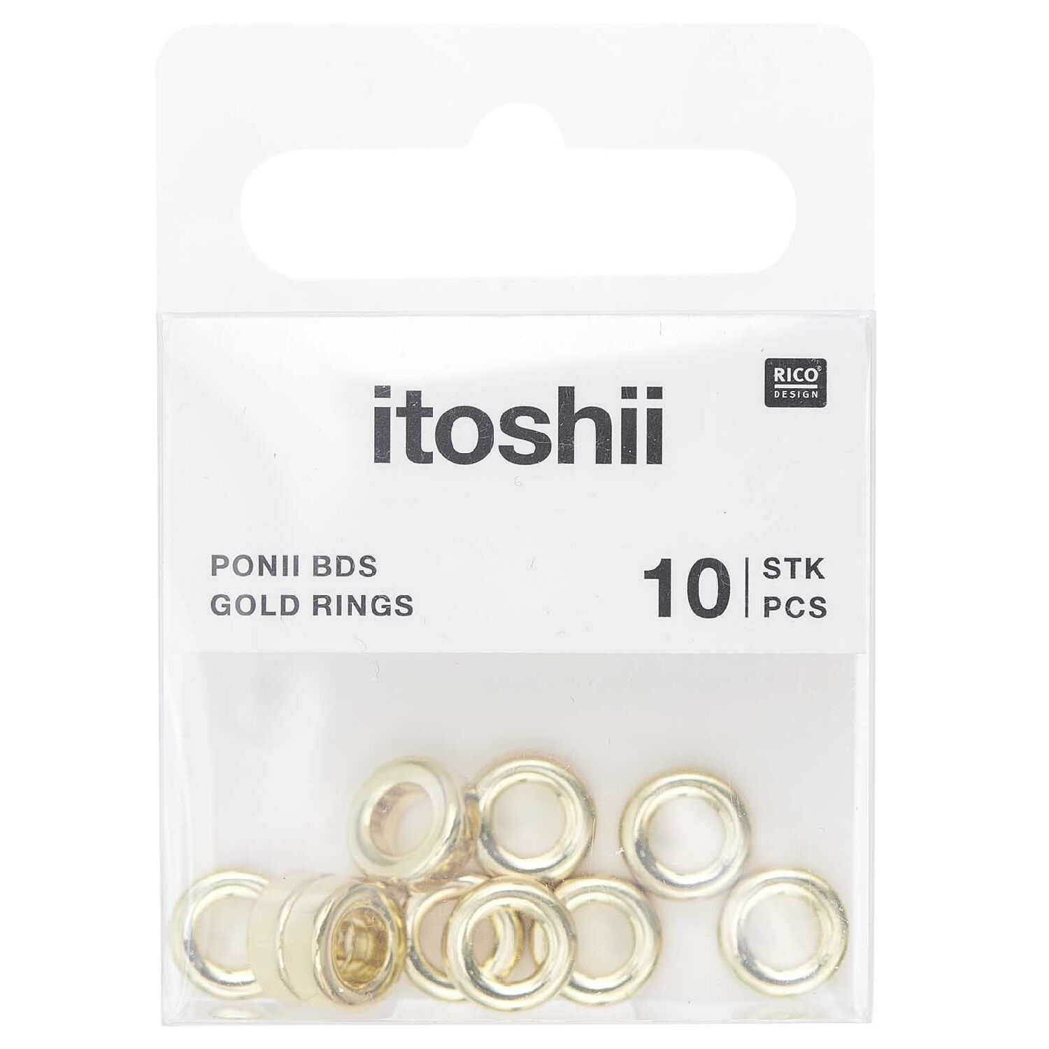 Metall Groloch-Perlen, Itoshii Ponii, Ring, 9 x 3,5 mm, 10 Stk, Gold Bild 4