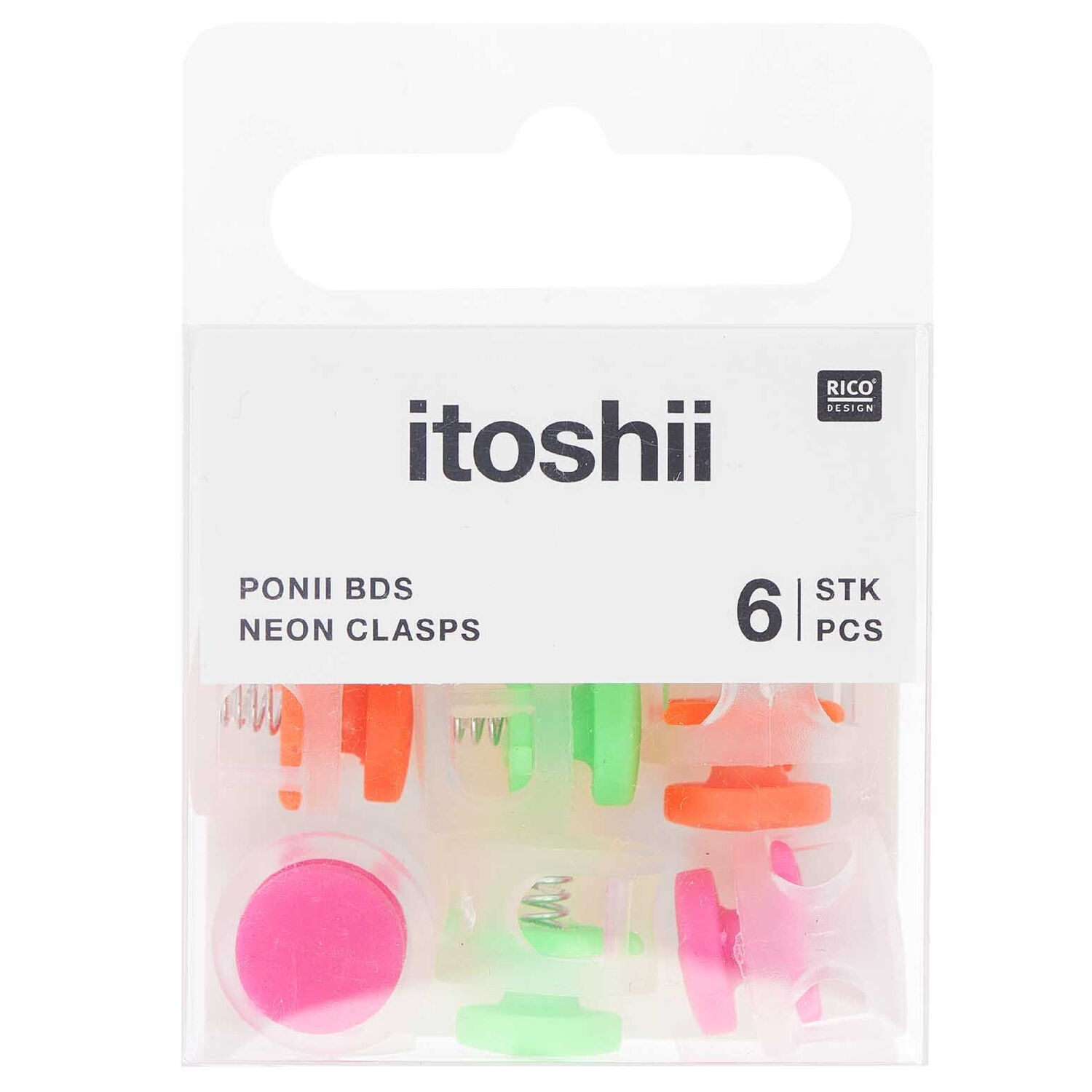 Kunststoff-Verschluss, Itoshii Ponii, 14 x 9 mm, 6 Stk, Neon Bild 3