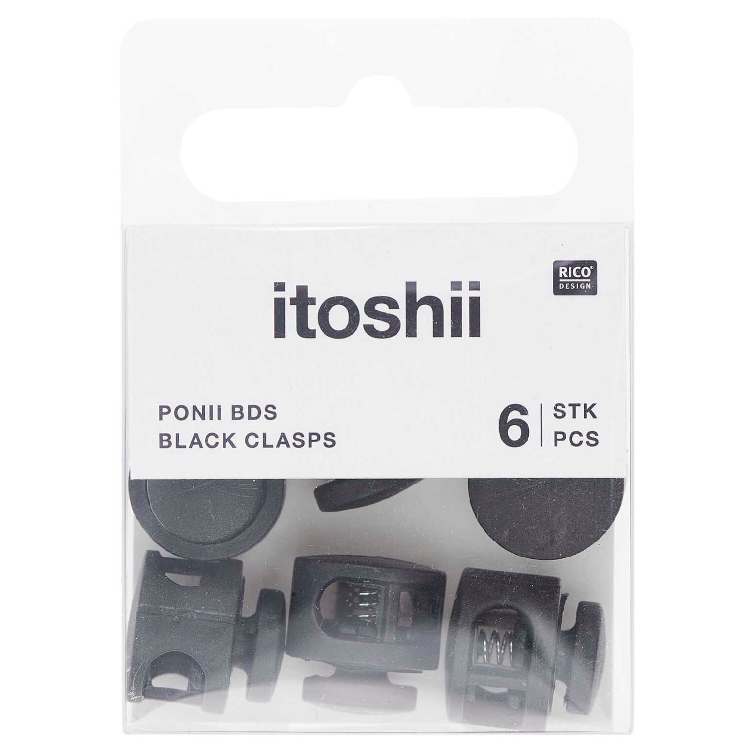 Kunststoff-Verschluss, Itoshii Ponii, 14 x 9 mm, 6 Stk, Schwarz Bild 3