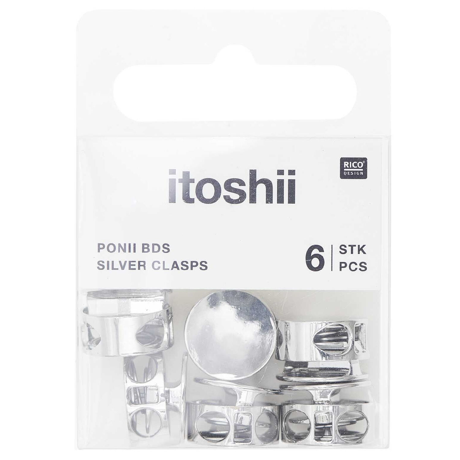 Metall-Verschluss, Itoshii Ponii, 14 x 9 mm, 6 Stk, Silber Bild 3