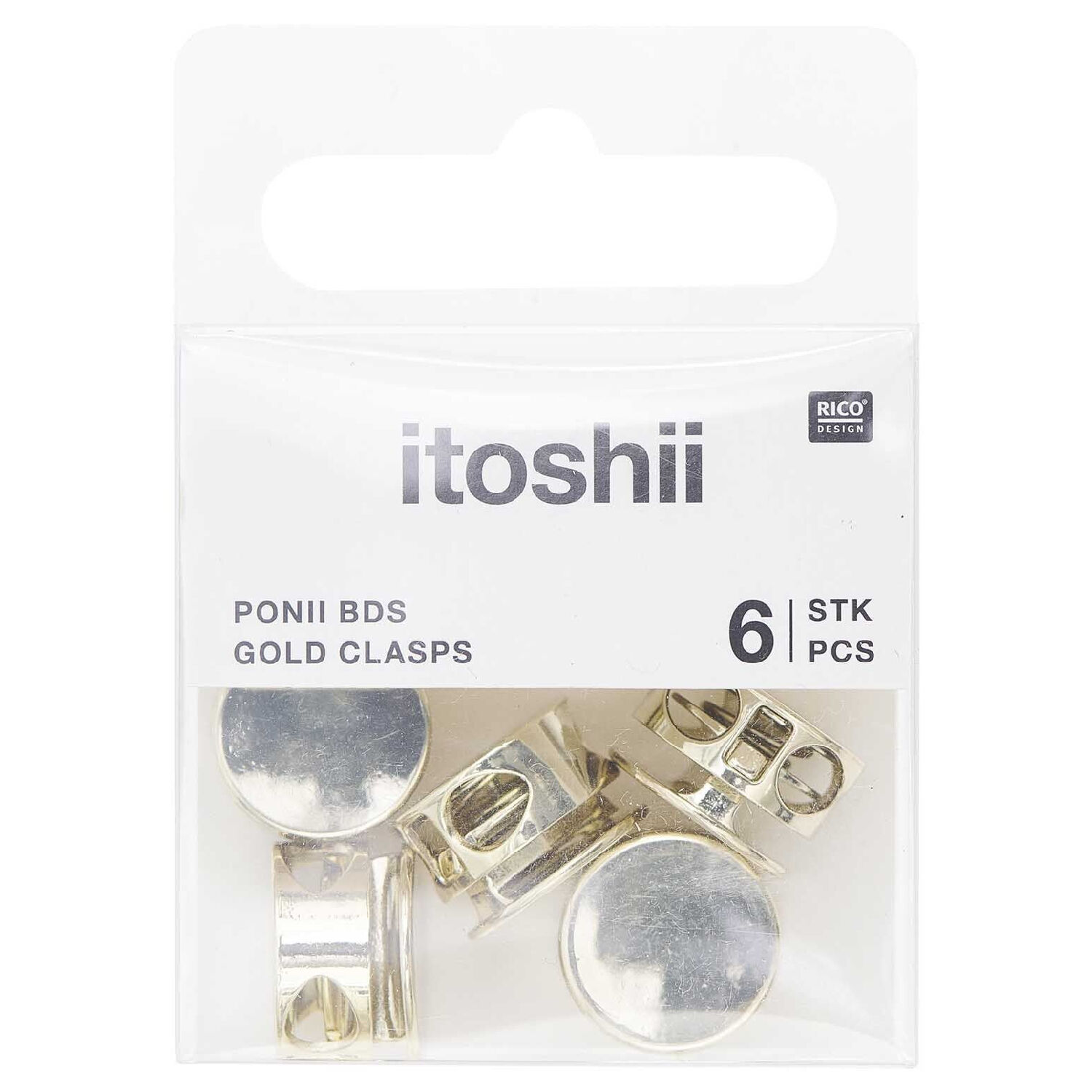 Metall-Verschluss, Itoshii Ponii, 14 x 9 mm, 6 Stk, Gold Bild 3