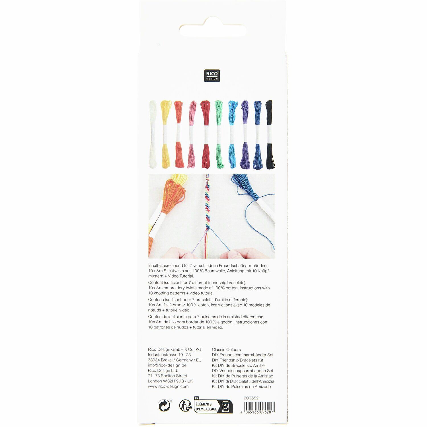 DIY Freundschaftsarmb�nder Set, 10 Farben je 8m, Classic Colours Bild 2