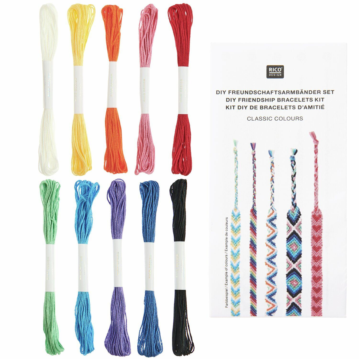 DIY Freundschaftsarmb�nder Set, 10 Farben je 8m, Classic Colours Bild 3