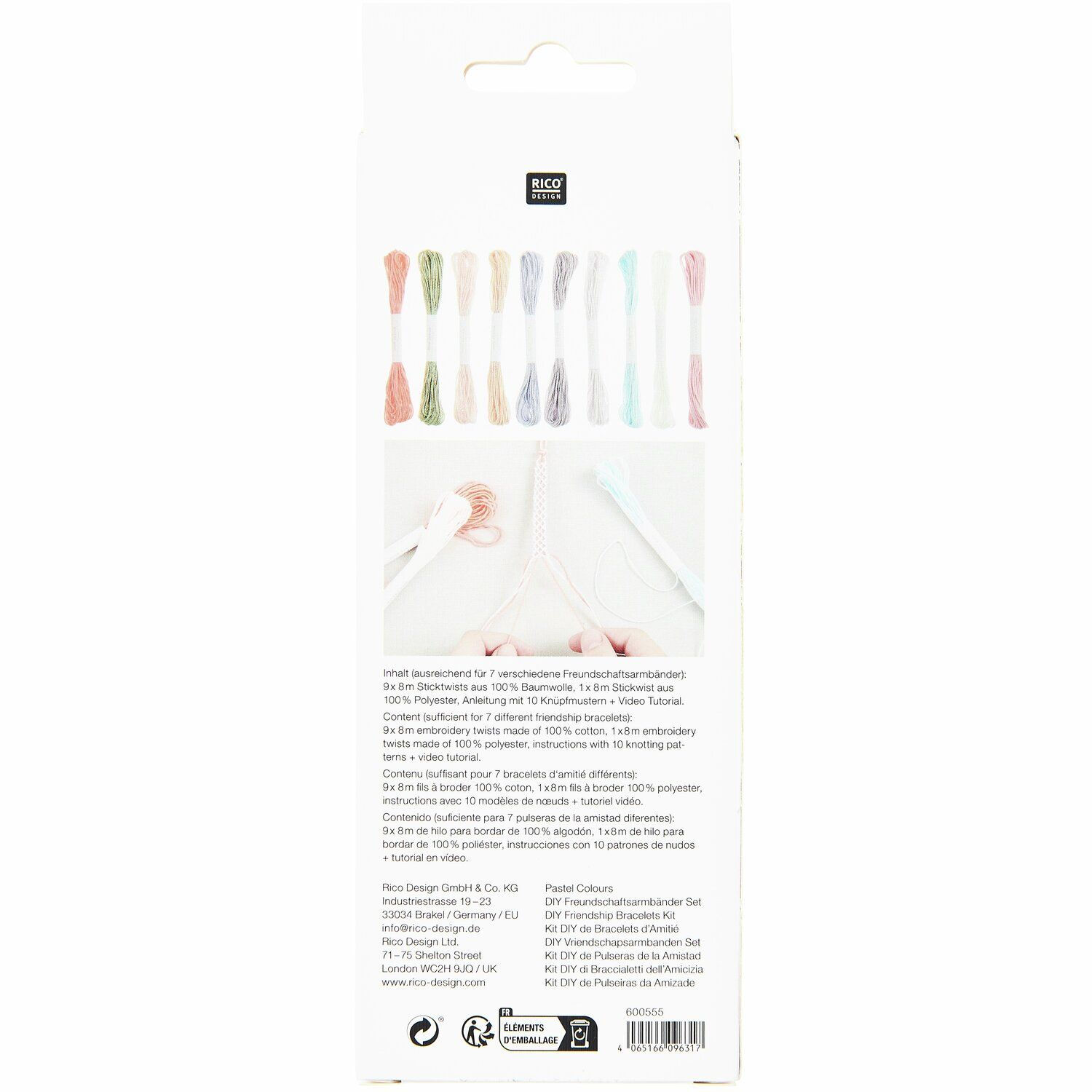 DIY Freundschaftsarmb�nder Set, 10 Farben je 8m, Pastel Colours Bild 2