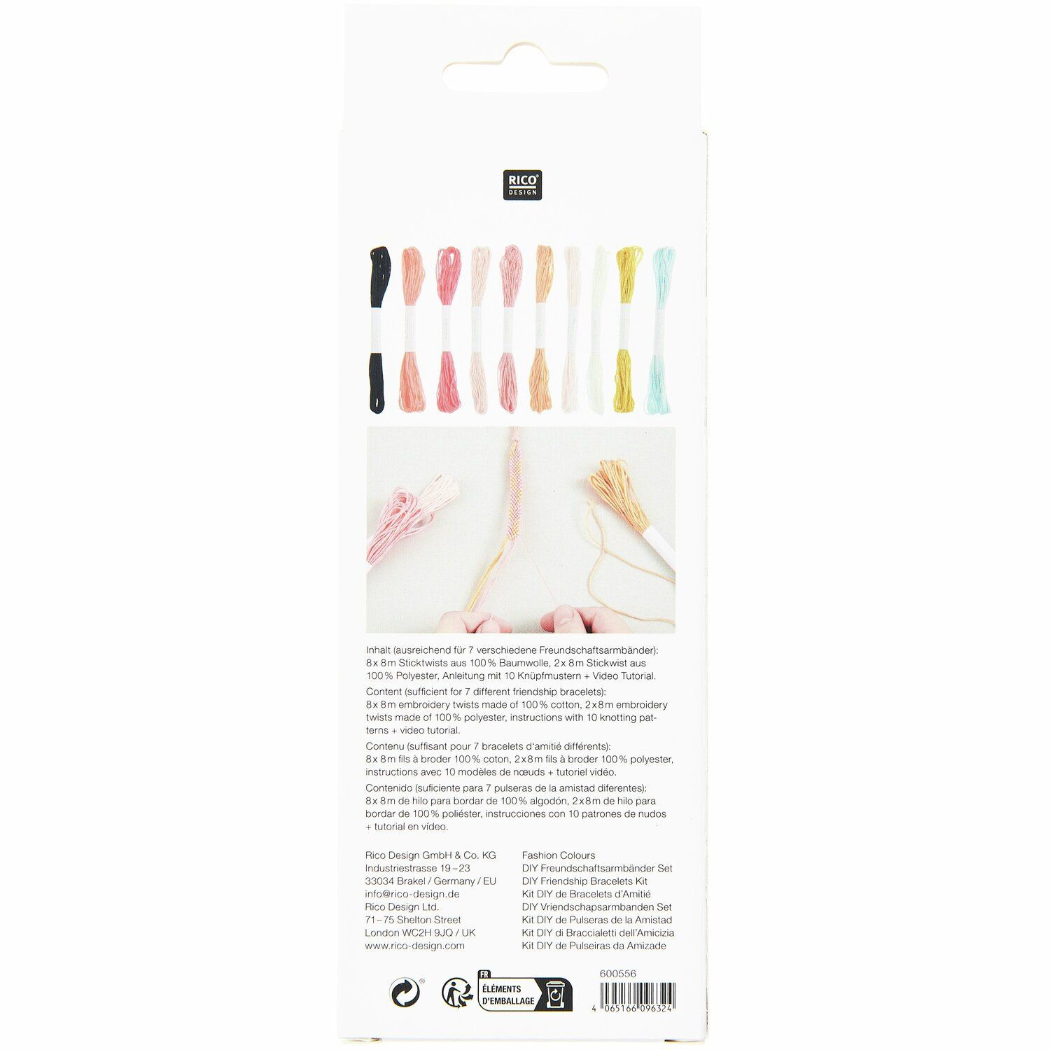 DIY Freundschaftsarmb�nder Set, 10 Farben je 8m, Fashion Colours Bild 2