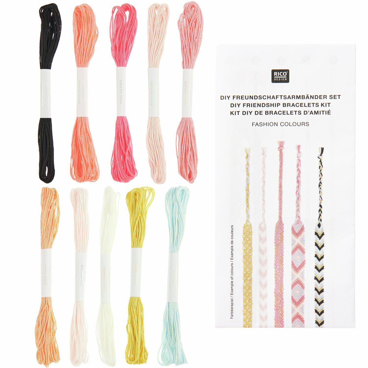 DIY Freundschaftsarmb�nder Set, 10 Farben je 8m, Fashion Colours Bild 3