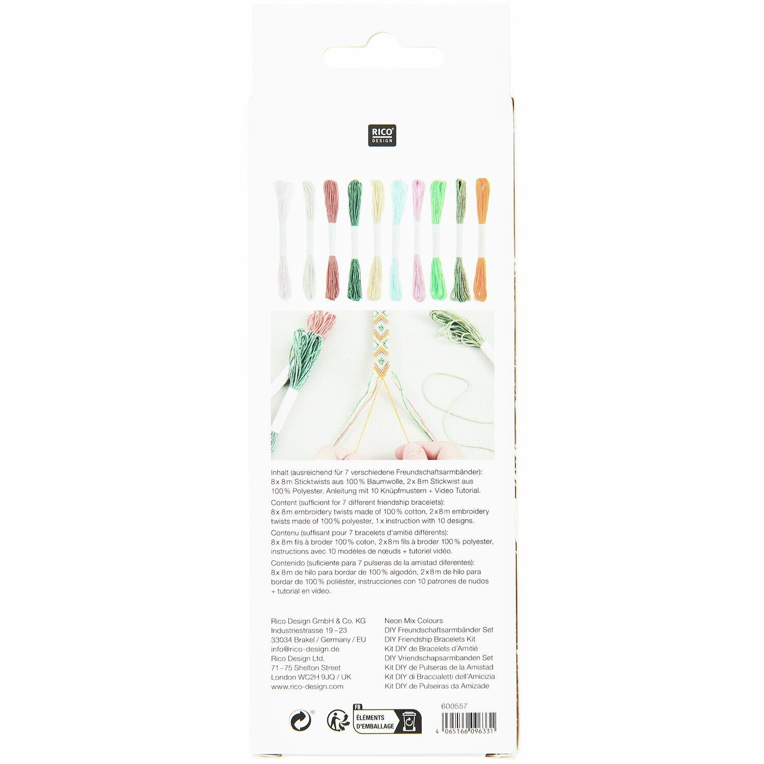 DIY Freundschaftsarmb�nder Set, 10 Farben je 8m, Neon Mix Bild 2