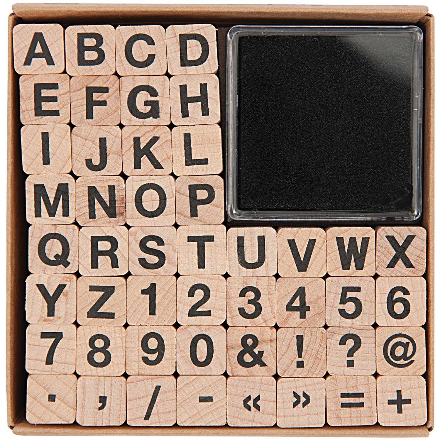 NEU Stempelset Alphabet / Buchstaben und Zahlen I, inklusive Tuschekissen