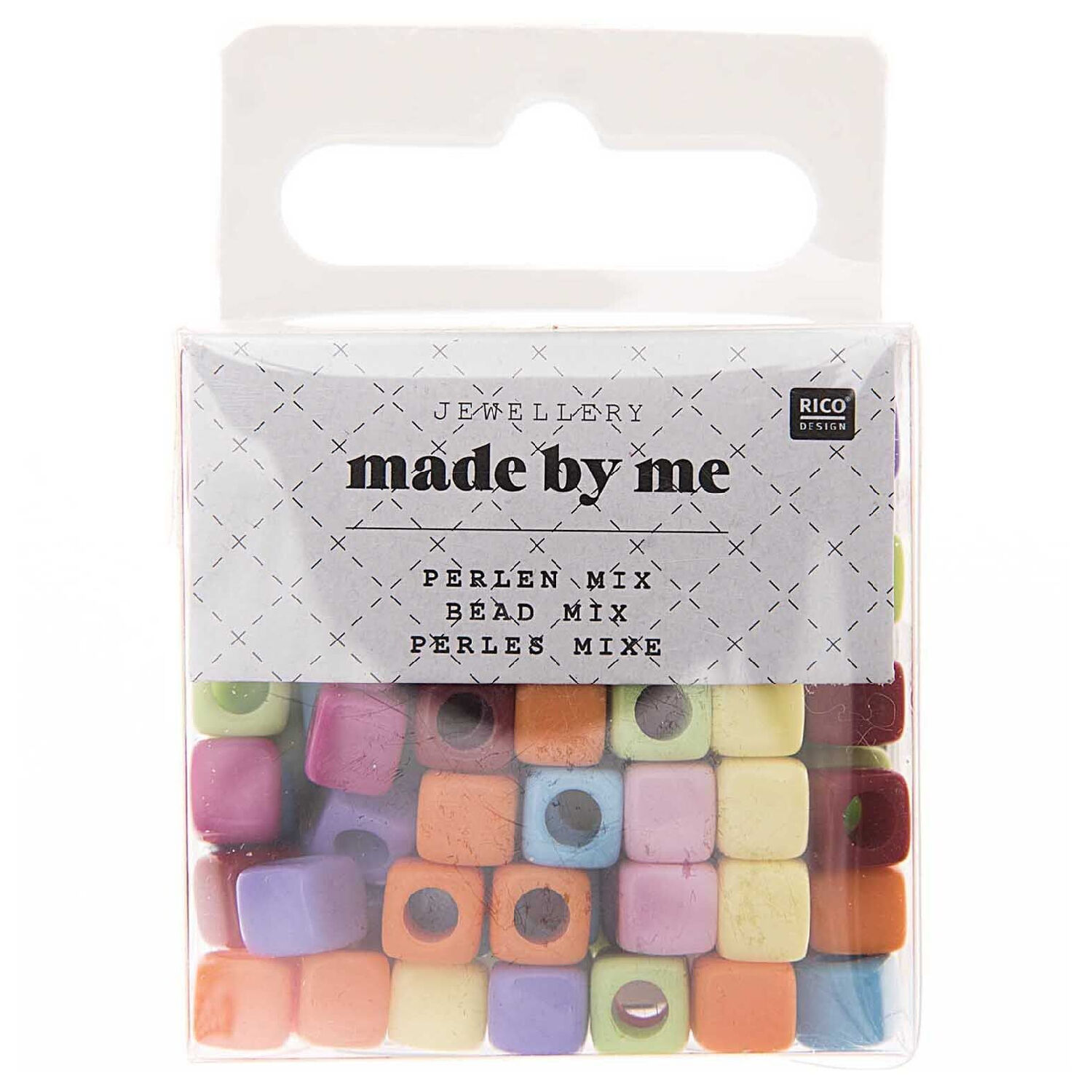 Kunststoff-Perlen, Wrfel Mix, 5 x 5 x 5 mm, 99 Stk, Multicolor Bild 2