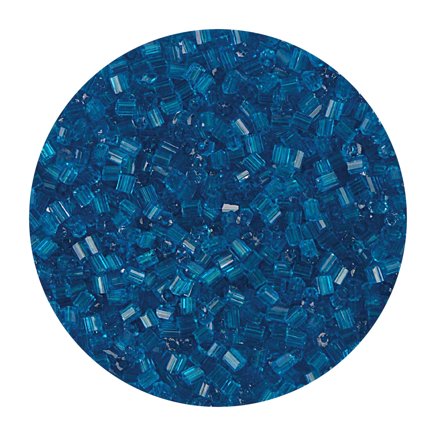 Rocailles-Perlen 2Cut, 2 mm, 14 g, Trkis Irisierend