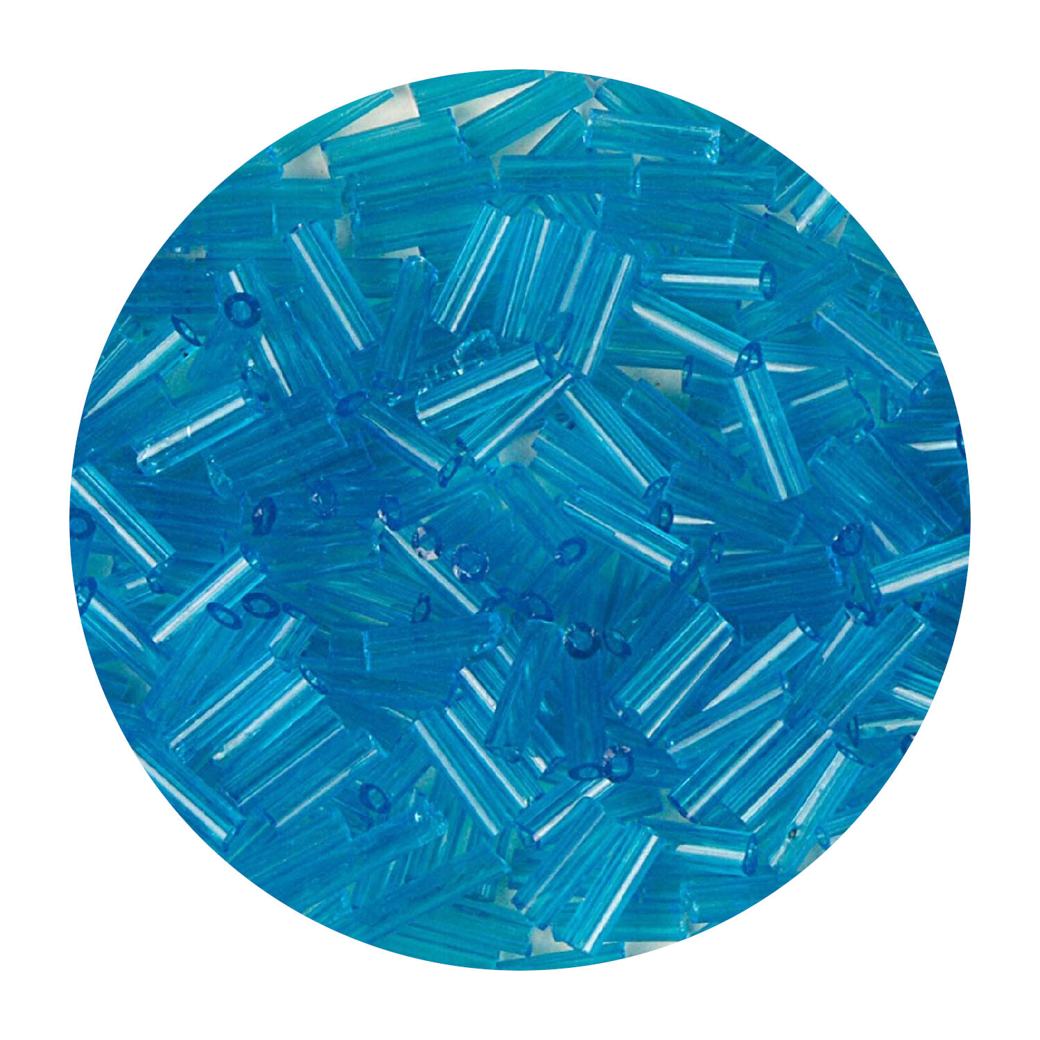 Rocailles-Perlen Stbchen, 6,75 mm, 14 g, Trkis Irisierend