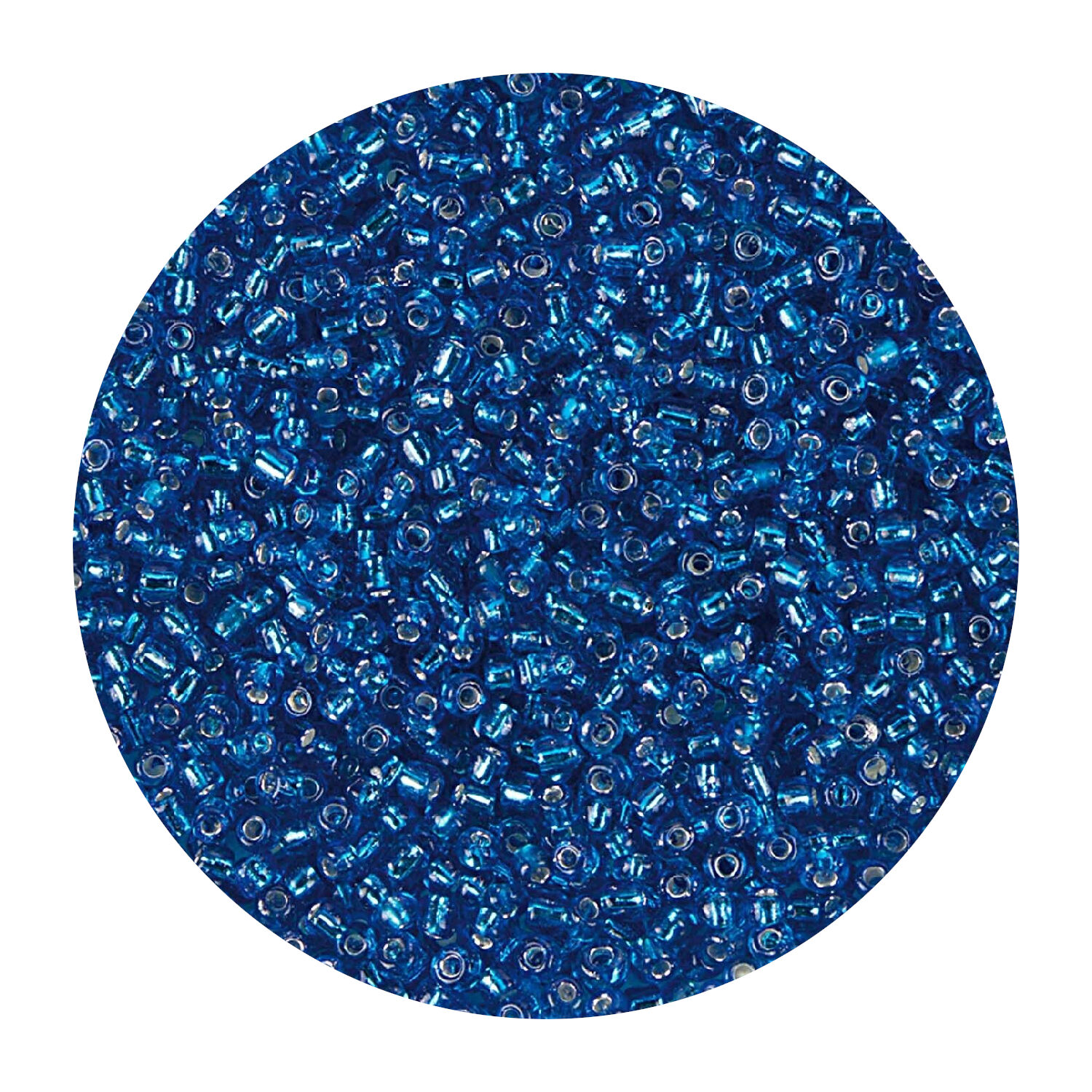 Rocailles-Perlen, 2 mm, 14 g, Trkis mit Silbereinzug