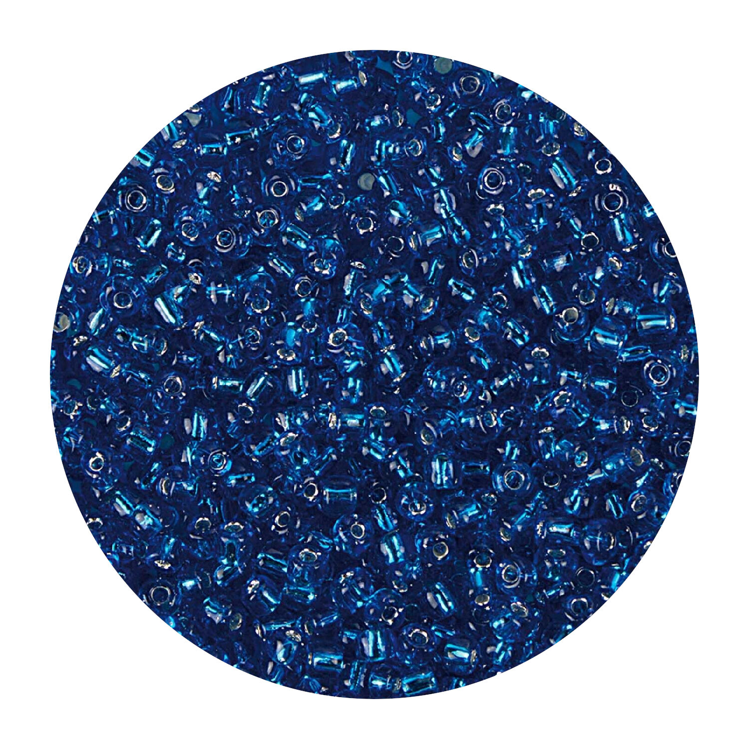 Rocailles-Perlen, 3,1 mm, 14 g, Trkis mit Silbereinzug