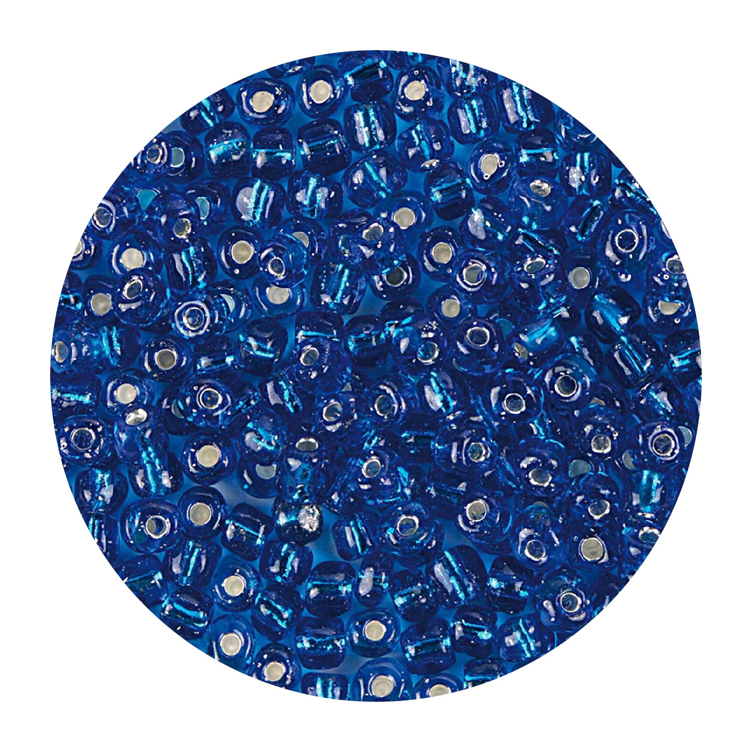 Rocailles-Perlen, 4 mm, 14 g, Trkis mit Silbereinzug