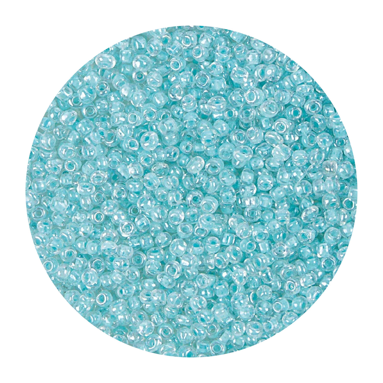 Rocailles-Perlen, 2 mm, 14 g, Hellmint Transparent