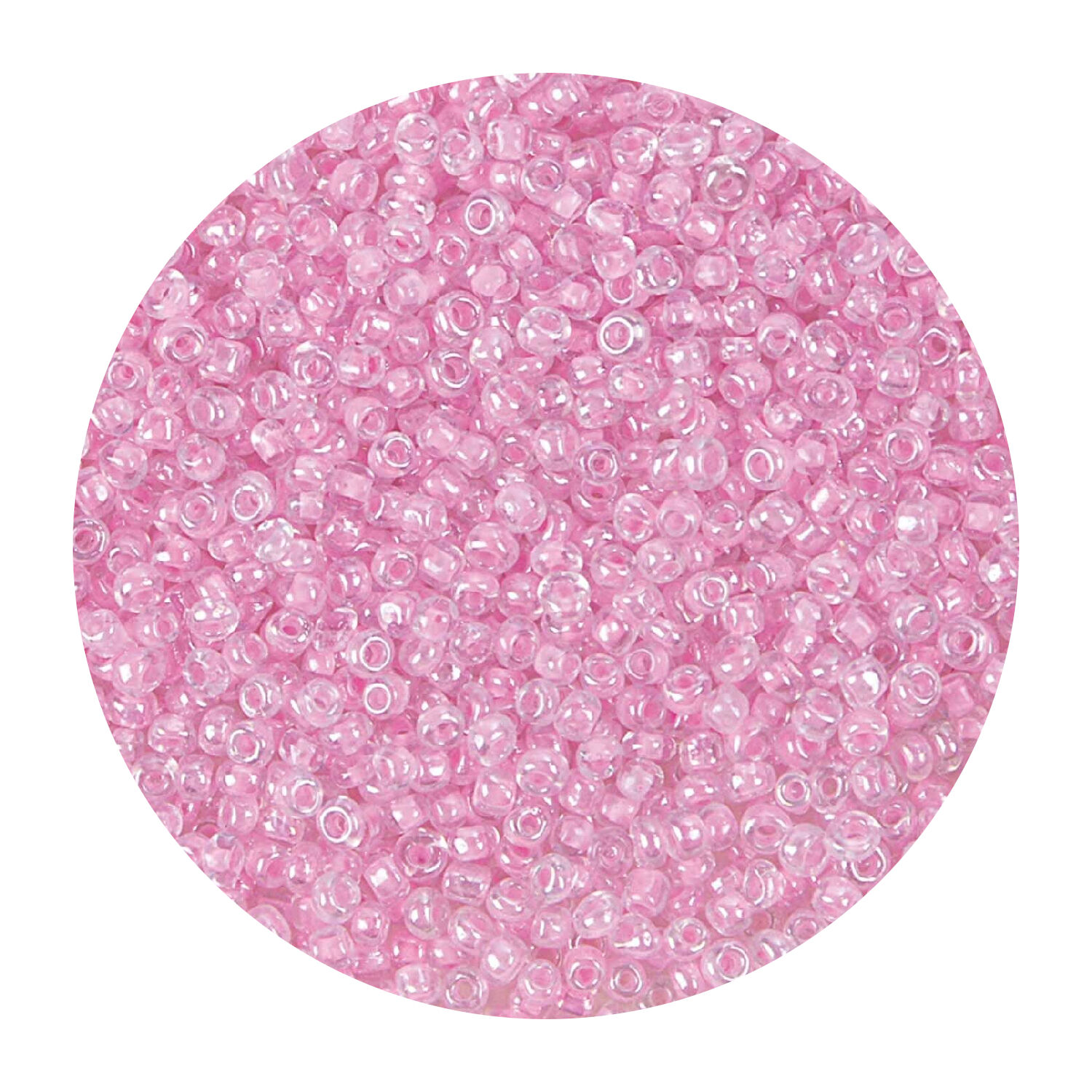 Rocailles-Perlen, 2 mm, 14 g, Rosa Transparent