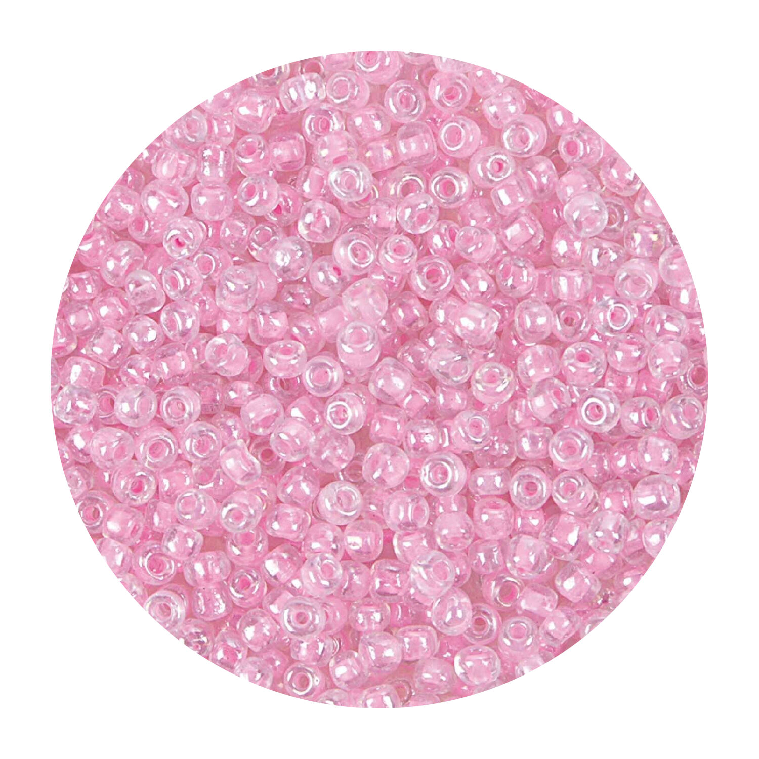 Rocailles-Perlen, 3,1 mm, 14 g, Rosa Transparent