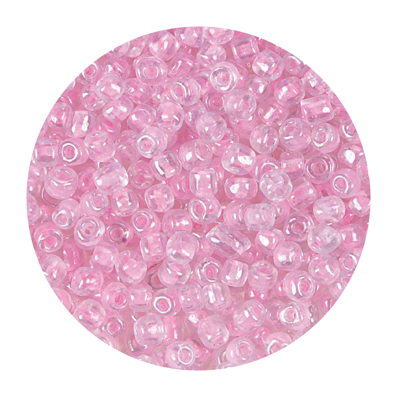 Rocailles-Perlen, 4 mm, 14 g, Rosa Transparent