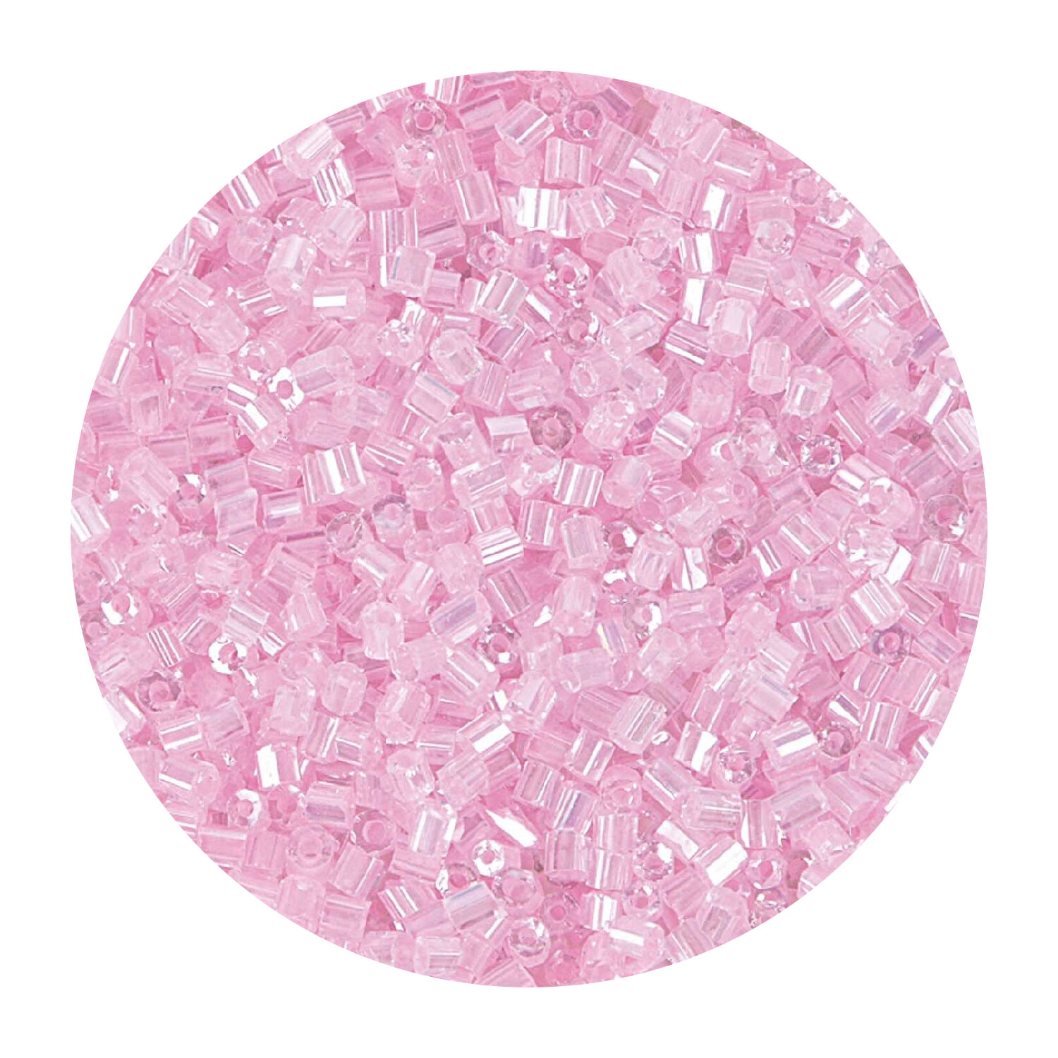 Rocailles-Perlen 2Cut, 2 mm, 14 g, Rosa Transparent