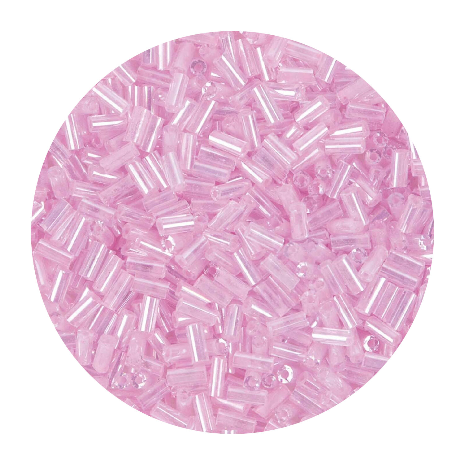 Rocailles-Perlen Stbchen, 6,75 mm, 14 g, Rosa Transparent