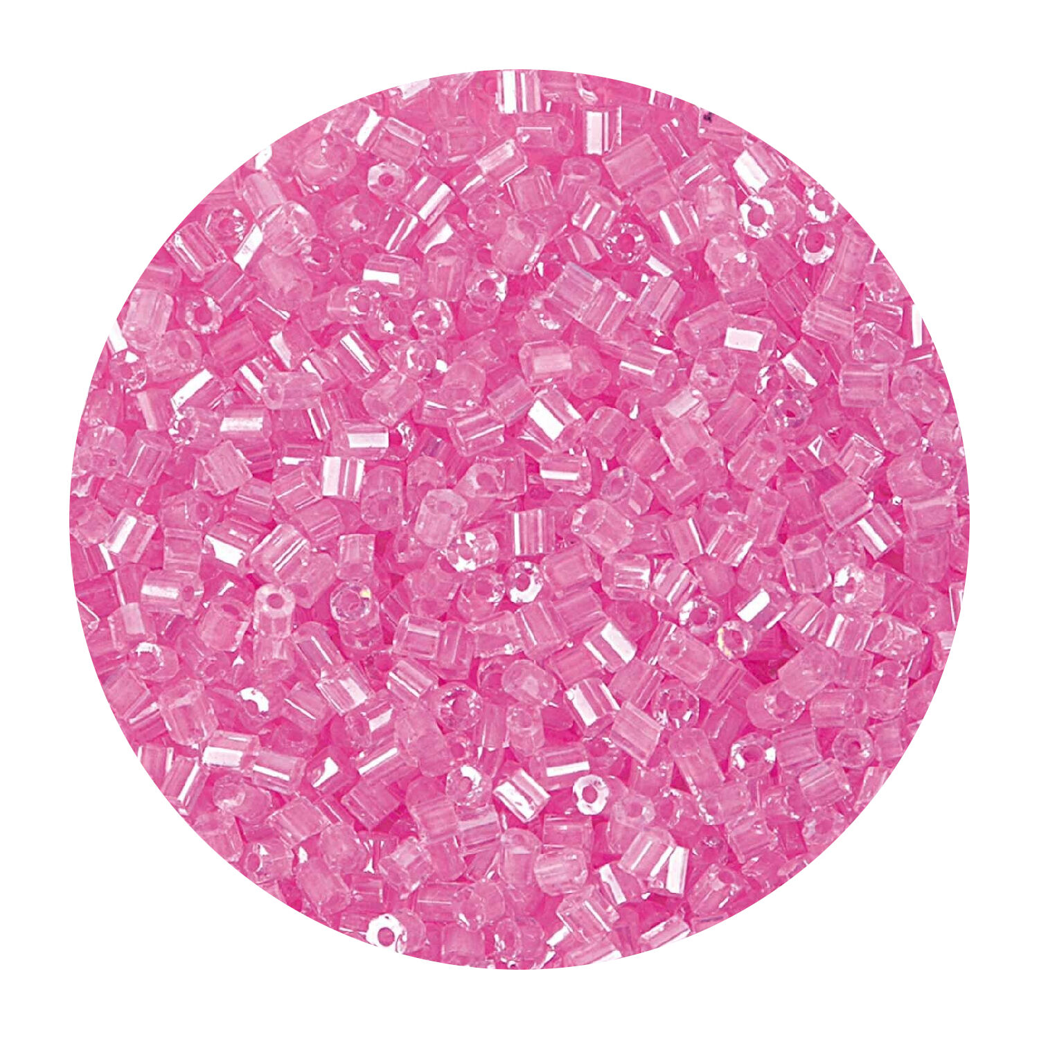 Rocailles-Perlen 2Cut, 2 mm, 14 g, Pink Transparent