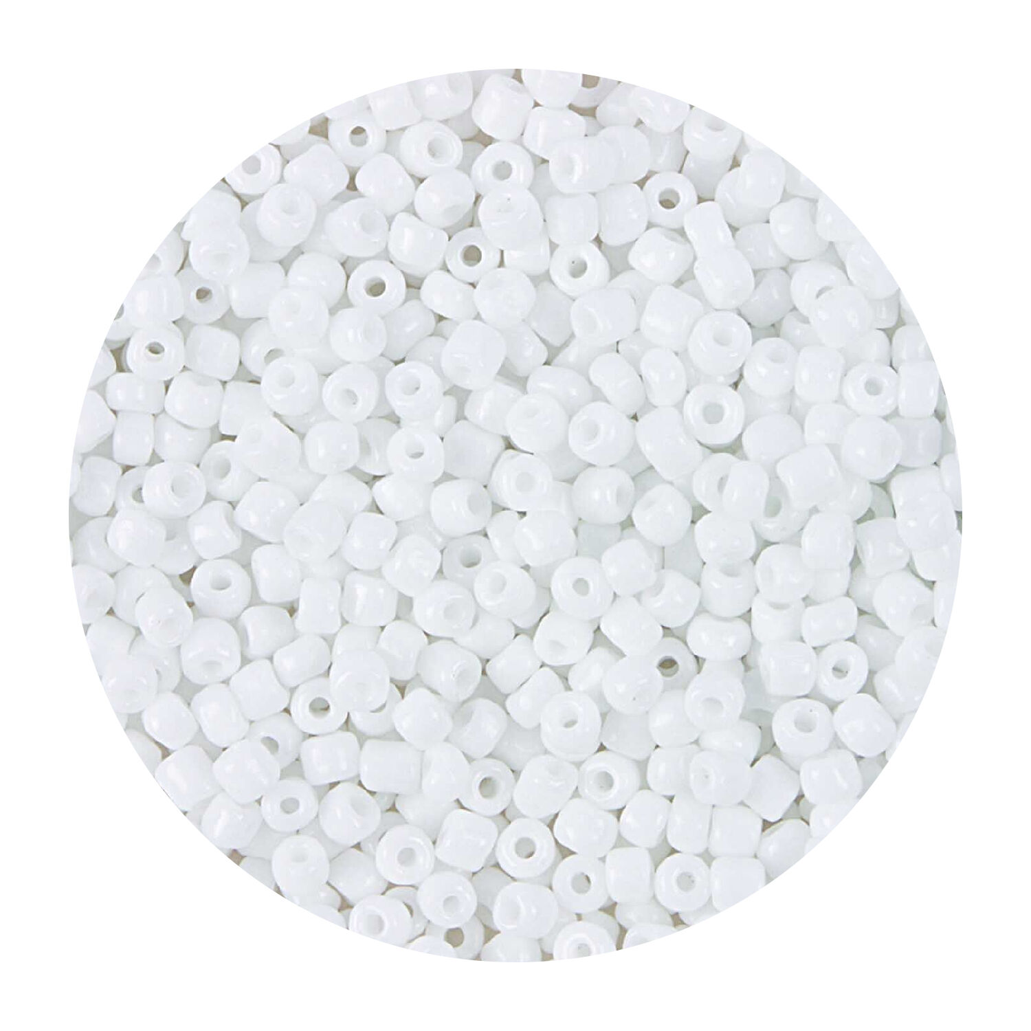 Rocailles-Perlen, 3,1 mm, 14 g, Wei Opak