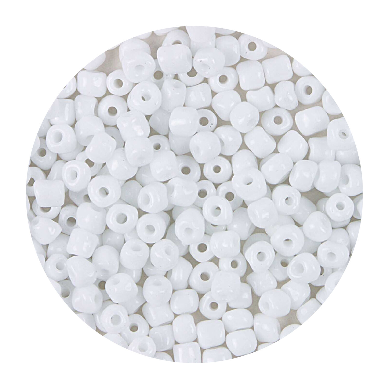 Rocailles-Perlen, 4 mm, 14 g, Wei Opak