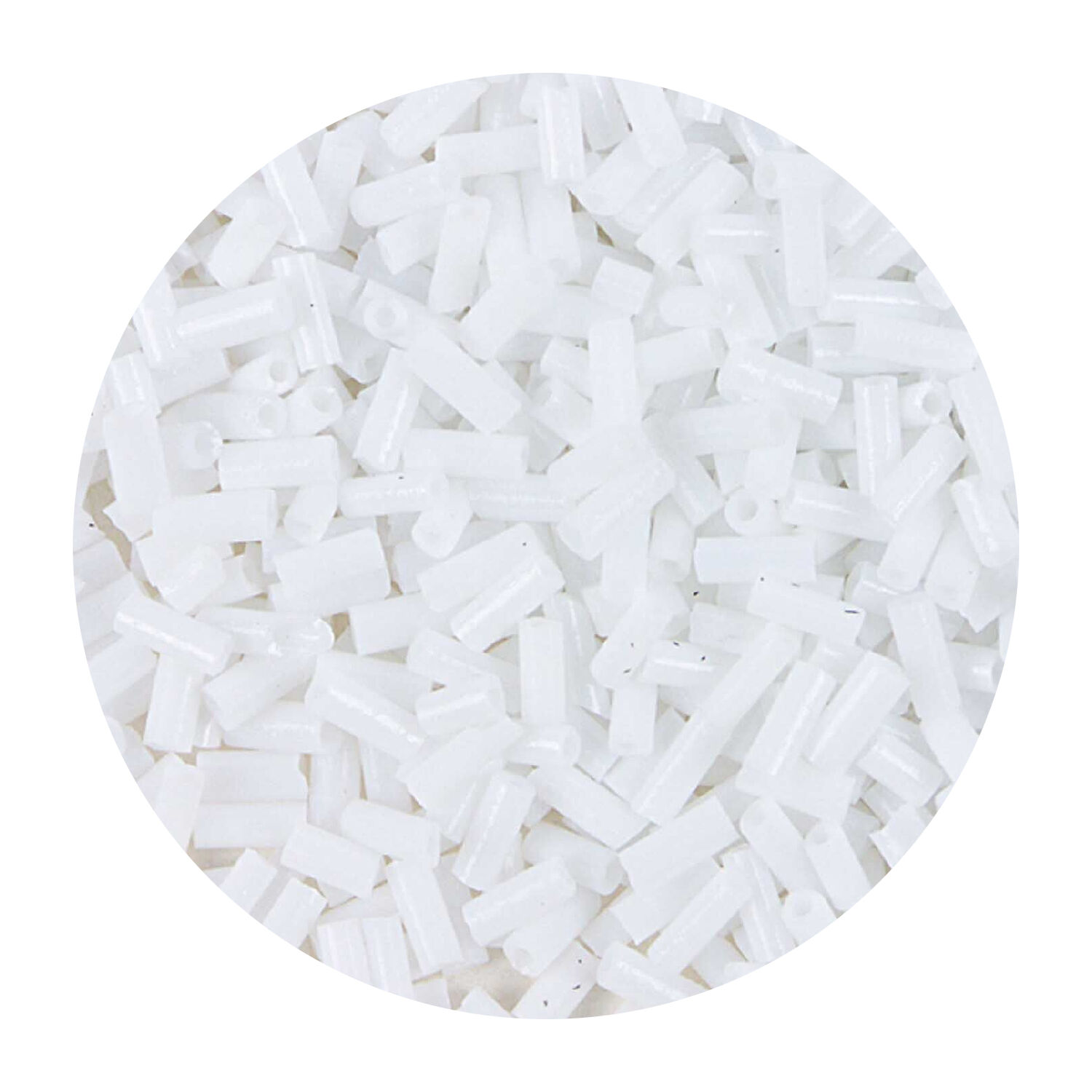 Rocailles-Perlen Stbchen, 6,75 mm, 14 g, Wei Opak