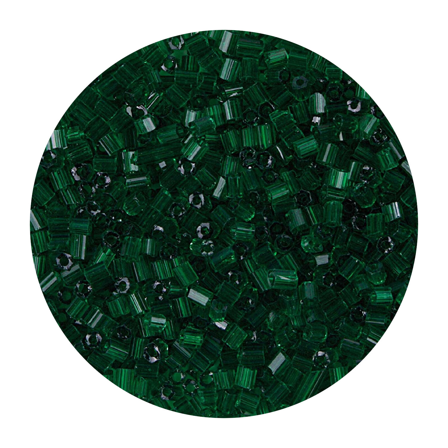 Rocailles-Perlen 2Cut, 2 mm, 14 g, Grn Transparent