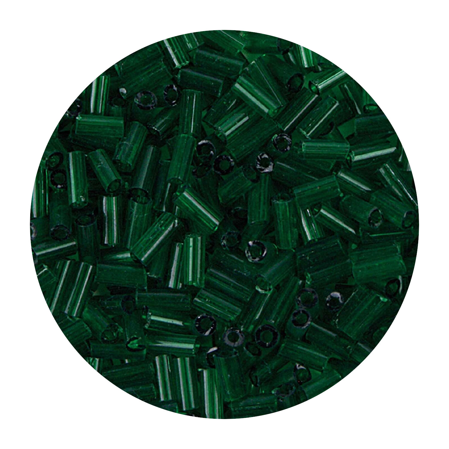 Rocailles-Perlen Stbchen, 6,75 mm, 14 g, Grn Transparent