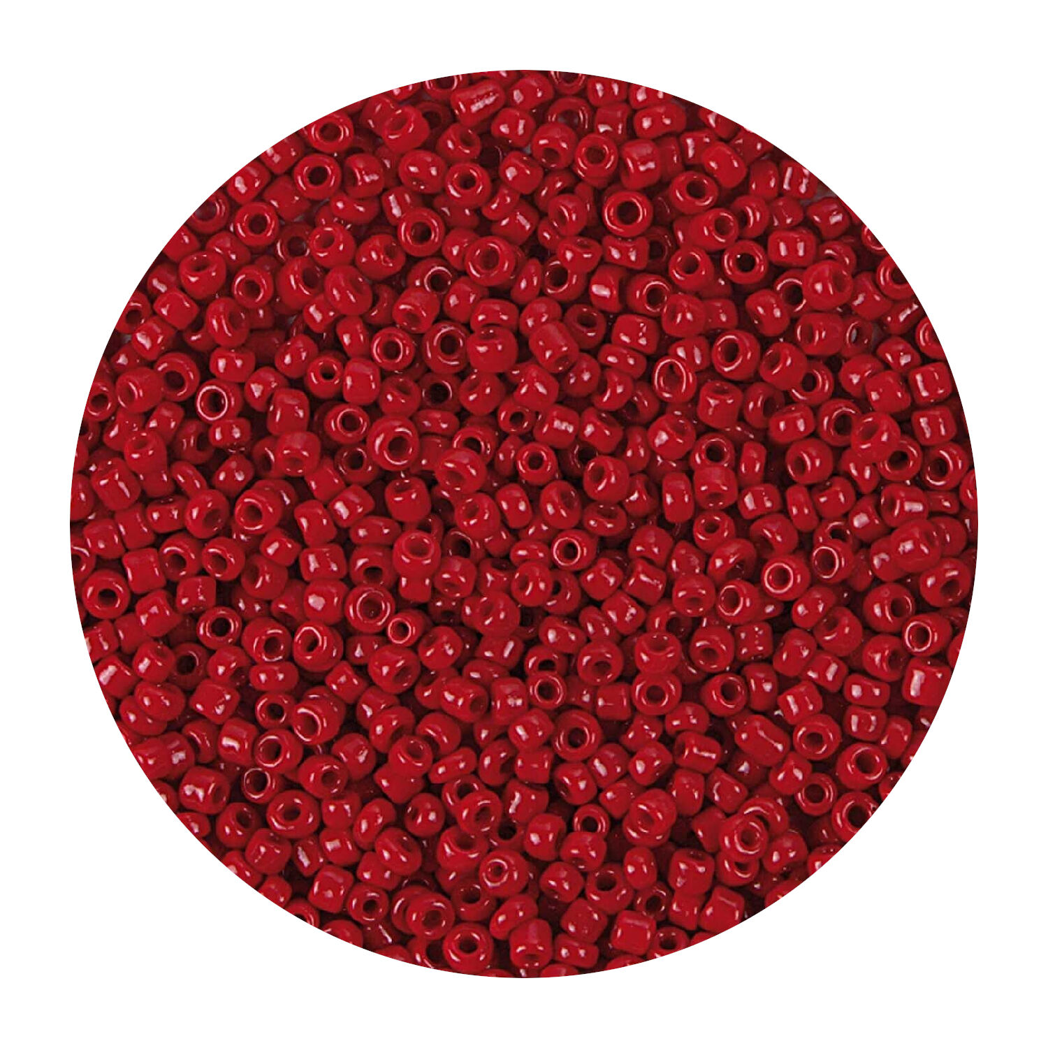 Rocailles-Perlen, 2 mm, 14 g, Rot Opak