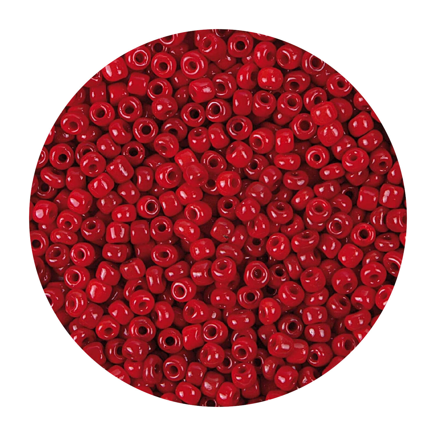 Rocailles-Perlen, 3,1 mm, 14 g, Rot Opak